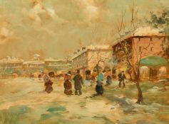 N. Pisani 20/21st Century, A street scene in Avellino, Italy, oil on canvas, inscribed verso, 12