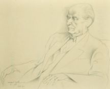 Michael Ayrton (1921-1975) Portrait of Herbert Agar, pencil on paper, signed, titled and dated 1964,