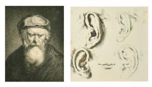 A collection of small Old Master etchings, mainly figure studies, largest 7