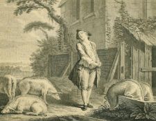 Pierre-Francois Basin after Sebastien Leclerc II, two scenes from the life of the Prodigal son,