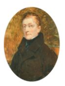 G.E.T. circa 1895, A head and shoulders study of a gentleman, watercolour, initialled and dated