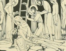 Eric Gill (1882-1940), The Deposition, wood engraving, 3.5