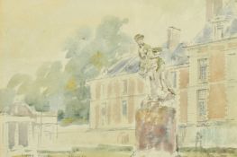 George Butler (1904-1999) The garden of the Chateau de Menars, Loire-et-Cher, watercolour, signed