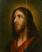 19th Century, Head study of Christ, oil on panel, 6