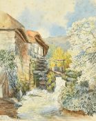 Thomas Miles Richardson Jnr (1813-1890) 'Mill at Fingle Bridge Devon', watercolour, inscribed and