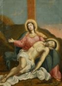 Early 19th Century Continental School, the descent from the cross, oil on canvas, 19.25