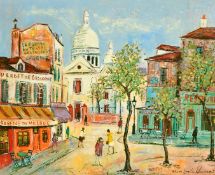 Bruno Emile Laurent (b.1928) French, a view of Montmartre, oil on canvas, signed and also