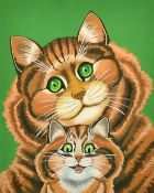 Manner of Louis Wain, the cute happy cats, oil, 9.75