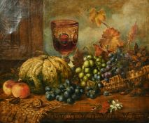 H. B. Gray (19th Century) British, a still life study of mixed objects, oil on canvas, signed, 20