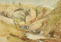 Attributed to William Callow (1812-1908) British, The Roman bridge, watercolour with bodycolour over