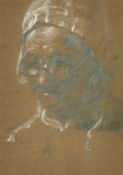 Henry Wallis (1830-1916) British, 'Study of an old lady', pencil heightened with white, 5