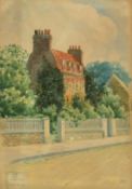 Walter Delaplaine Scull (Exhib. 1886-1890) Old House, Hampstead, April 22, 1885, watercolour,