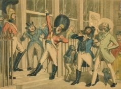 George Hunt after Theodore Lane, hand-coloured aquatint cartoon, 'The rival Whiskers', 10