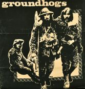 An early 1970's screen printed poster for the pop group Groundhogs after a design by Janner, rolled,