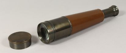 A BROADHURST, CLARKSON & CO, LONDON, LEATHER CASED TELESCOPE.