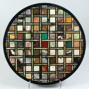 A GOOD CIRCULAR SPECIMEN MARBLE TOP. 2ft diameter.