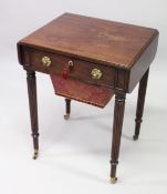 GILLOW OF LANCASTER, A GOOD 19TH CENTURY MAHOGANY DROPLEAF WRITING / WORKTABLE, with a fitted