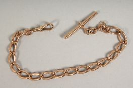 A 9CT GOLD WATCH CHAIN. 18.7 grams.