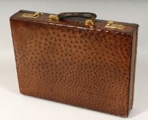AN OSTRICH LOEWE BRIEF CASE. 16ins long x 12ins wide.
