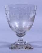 A GOBLET engraved `Capture of Gibraltar by British Fleet, 1704'.