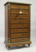 A LOUIS XVI STYLE PARQUETRY SECRETAIRE. A. ABBATANT by DIEHL, PARIS, with ball front and fitted