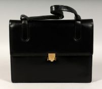A GOOD ASPREY BLACK LEATHER BAG. 16ins long in original box.