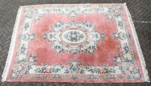 A VERY LARGE CHINESE THICK PILE RUG. 111