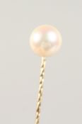 A PEARL TIE PIN, cased.