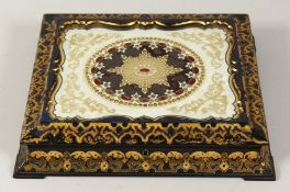 A VERY GOOD VICTORIAN JENNINGS & BUTTERIDGE, makers to the Queen, PAPIER MACHE WRITING DESK with