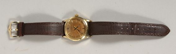 A GENTLEMAN'S ROLEX OYSTER PERPETUAL AIR KING WRISTWATCH AND STRAP.