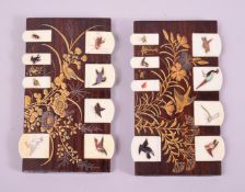 A PAIR OF SHIBAYAMA AND GILDED GAMES MARKERS.