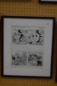 Tim Marwood, Thomas the Tank Engine original hand painted cell, framed and glazed.