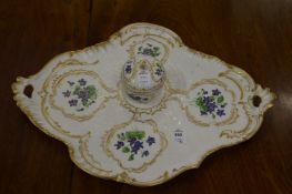 A Copenhagen porcelain cabaret tray and matching bowl and cover.