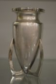 An Art Deco silver plated vase, probably designed by Archibald Knox.