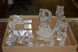 A group of Swarovski Crystal animals and similar items, some with original boxes.