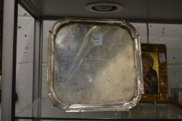 An engraved presentation salver.