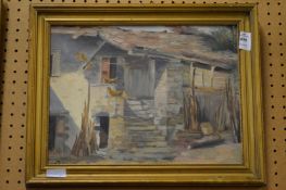 Farm Building, oil on canvas.