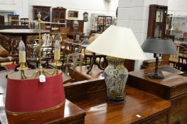 Three decorative lamps.