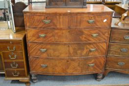 A 19th century mahogany bow front chest of drawers.