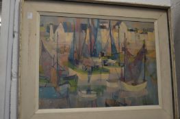 Claude Schurr, a colour print depicting sailing boats.