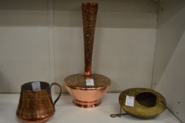 Three pieces of eastern metalware.