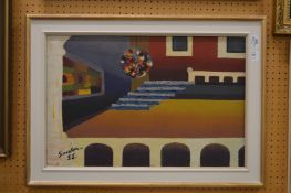 Smeaton, an abstract interior scene, oil on canvas, signed and dated '55.