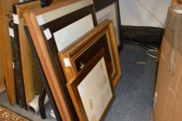 A small group of paintings and prints.