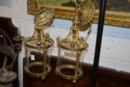 A pair of brass hall lanterns.