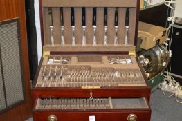 A modern eight-place silver canteen of Kings Pattern cutlery.