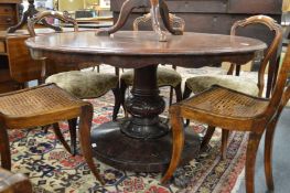 A 19th century mahogany circular tilt top breakfast table.