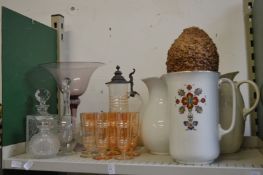 Decorative glass and china.