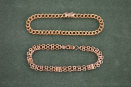 An 18ct gold bracelet and a 9ct gold bracelet.