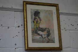 Milner Gulland, a seated female figure.