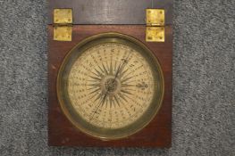 A good early mahogany cased compass (glass cracked).